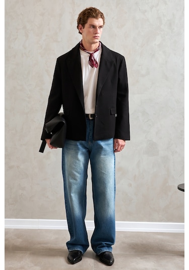 Hyman Erkek Oversize Blazer Ceket Siyah
