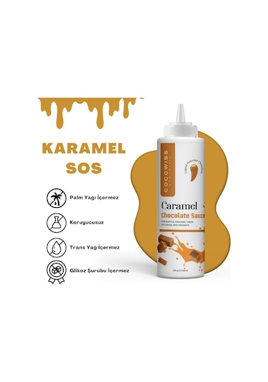 Cocowiss Chocolate Karamel Aromalı Waffle Çikolata Sos 300 G
