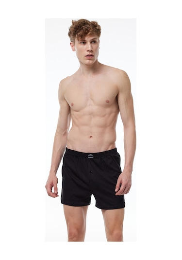 Malabadi Erkek Siyah Gri Füme 3 Lü Paket Geniş Kalıp Büyük Beden Boxer %100 Pamuk Battal Boy 3m024 Siyah-gri-füme