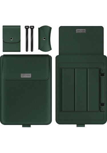 A2 4'ü 1 Arada Bilgisayar Braketi Astar Çantası Saklama Çantası, Boyut: 13/14 İnç Yeşil