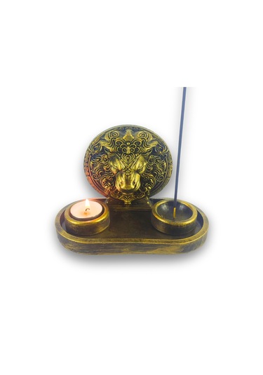 Aslan Çubuk Tütsülük Ve Tealight Altın