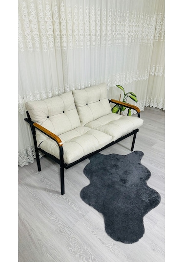 Madame Home Kasımpatı Balkon, Bahçe, Cafe Metal Kanepe Koltuk Takımı 2'li Krem