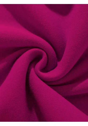 Unisex Oversize Bisiklet Yaka Basic Düz Sweatshirt - Fuşya