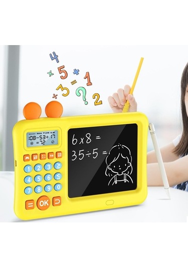 Novahub Suntek Matematik Öğretimi Hesap Makinesi Çocuklar İçin Sarı Renkli Eğitim Ürünü