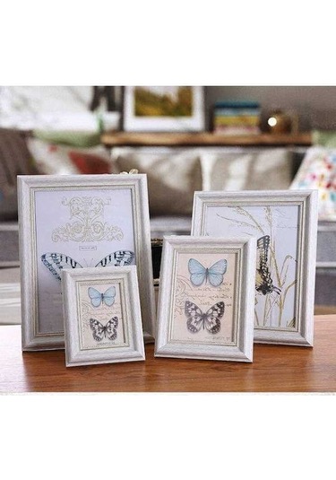 Novahub Beyaz Reçine Dikdörtgen Çerçeve, 12 İnç, Oturma Odası Dekorasyon