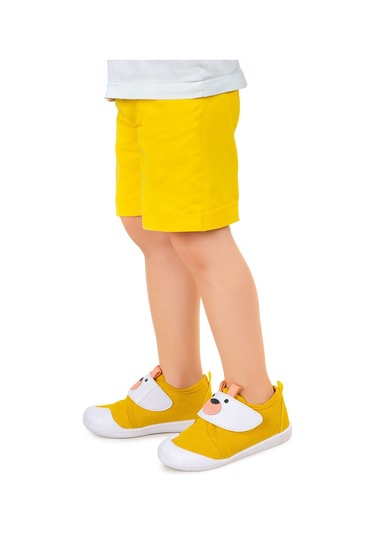 Kiko Kids Winni Cırtlı Erkek Bebek İlk Adım Panduf Ayakkabı Sarı