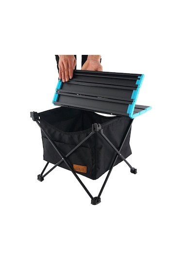 Cls Açık Katlanır Piknik Masa Depolama Asılı Çanta Taşınabilir Görünmez Cep Depolama Asılı Cep Büyük Cep Siyah