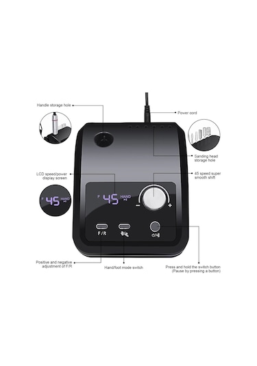 Jialan 45000rpm Elektrikli Tırnak Matkap Makinesi Çivi İçin