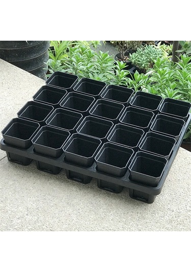 100 Adet Bitki Tek Kullanımlık Çiçek Saksısı Küçük Siyah Kare Kesme Fide Plastik Kare Saksı