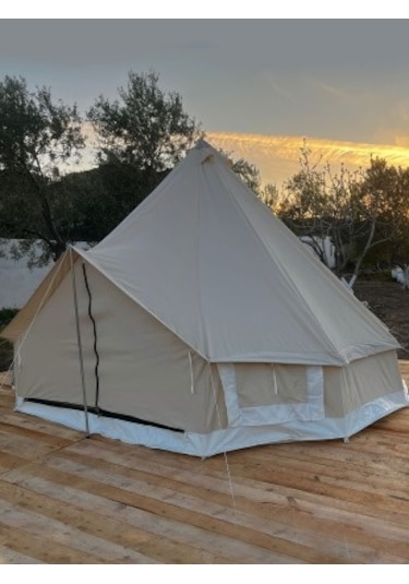 Çan Çadırı Kanvas Çadır 3 Çaplı Krem