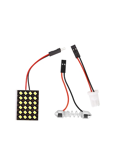 T10 5050 3030 Led Iç Panel Beyaz Işık Okuma Lambası Evrensel Araba Bagajı 24 Led 3030 1 Piece Set