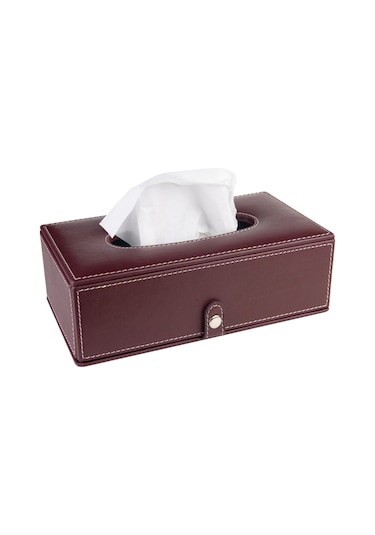 2k Suni Deri Peçetelik Mendil Kutusu 13 24 6 Cm. Bordo Bordo