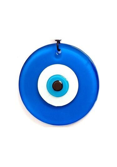 Deri İpli Nazar Boncuklu Tasarım Harikası Mavi Duvar Süsü 02-10mm 5yards