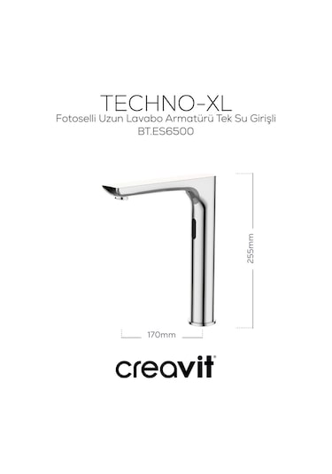 Creavit Fotoselli Uzun Lavabo Armatürü Tek Su Girişli Bt.es6500