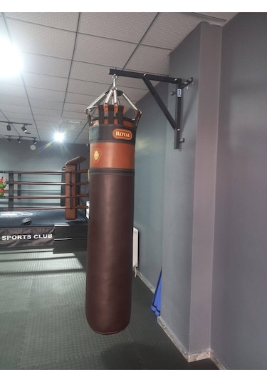 Silindir Kum Torbası 180x45 Cm Suni Deri Kahverengi