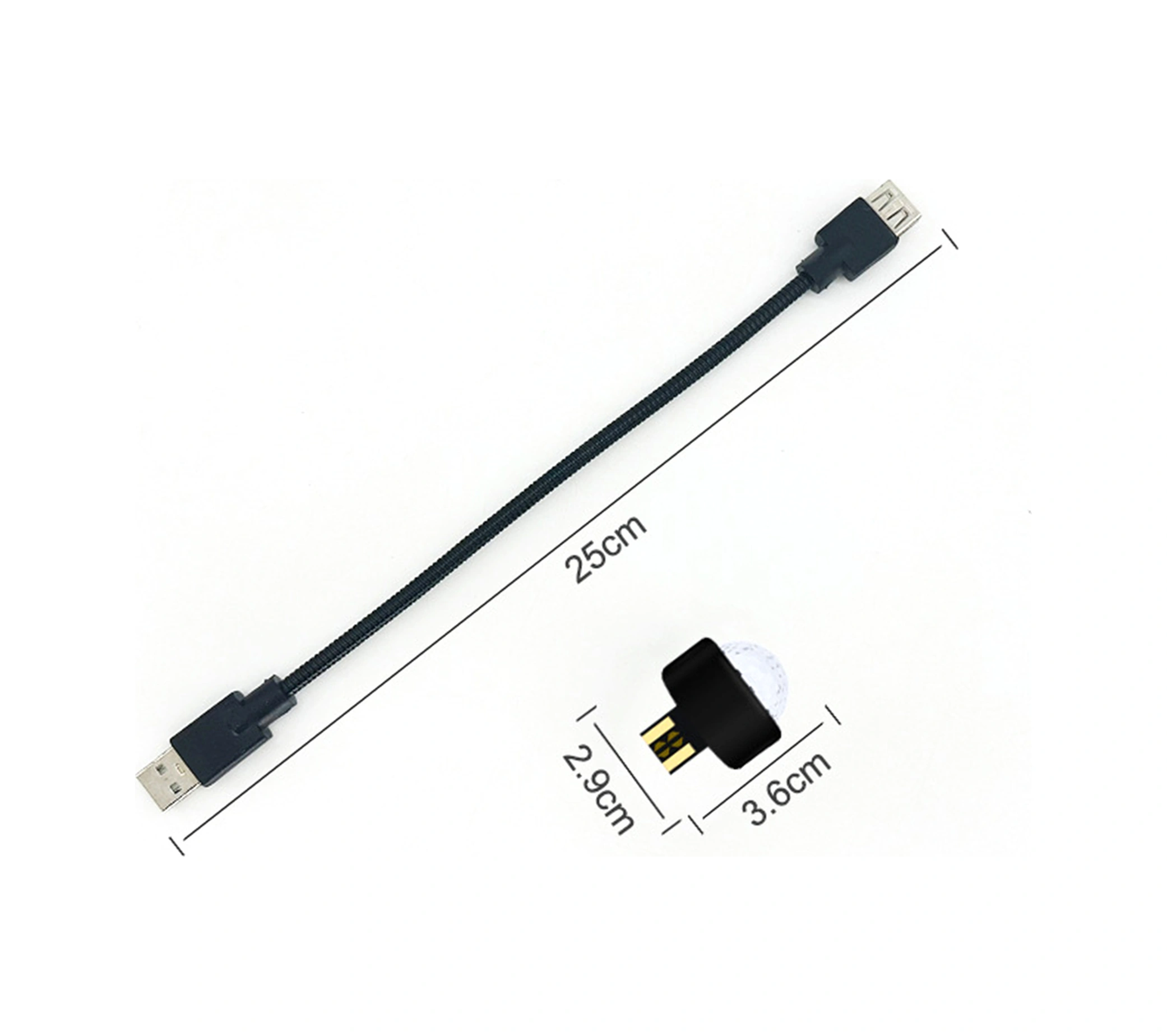 Kangvka Araç Ve Ev İçin Rgb Renkli Led Işık Projeksiyonu - D1 Esnek Hortumlu Döngüsel Renk Değiştirme Fonksiyonu Siyah