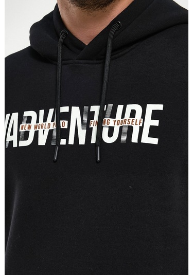 Kapüşonlu Siyah Slim Fit Hoodie 23fwm64047-sıyah Siyah