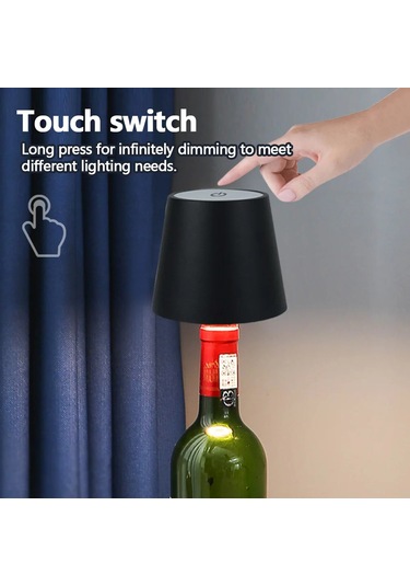 Kablosuz Şarap Şişesi Lamba Tip-c Şarj Dokunmatik Kontrol Şarap Çok Renkli