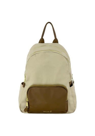 Bolsas Saten Kumaş Kadın Sırt Çanta Krem 1048 Krem