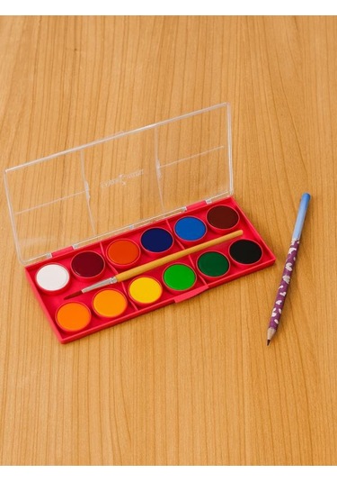 Faber Castell Unicorn Büyük Boy Sulu Boya 12 Li + 1 Kurşun Kalem Hediyeli Çok Renkli