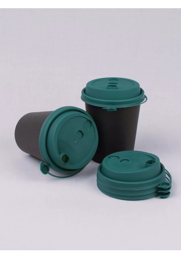 Softhomecraft Bardaklar İçin Kapak 80 Mm 50 Adet, Yeşil, Valfli 172436869 100 adet