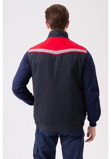 Kışlık İş Yeleği Grikırmızı Gabardin Çok Cepli Royal Sıcak Tutucu Rüzgar Geçirmez Reflektörlü Lacivert-kırmızı Kışlık İş Yeleği Grikırmızı Gabardin Çok Cepli Royal Sıcak Tutucu Rüzgar Geçirmez Reflektörlü Lacivert-kırmızı