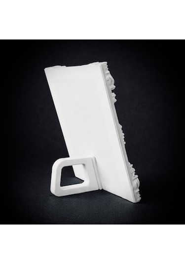 Eterna Yılan & Çiçek Rölyef Beyaz Tablo Varaklı Çerçeve 170mm X230mm