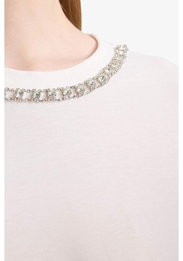 DeFacto Regular Fit Bisiklet Yaka Kısa Kollu Tunik F1801AX25SMER85 DeFacto Regular Fit Bisiklet Yaka Kısa Kollu Tunik F1801AX25SMER85