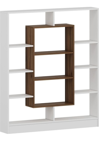 Venüs Kitaplık - Parlak Beyaz / Ceviz