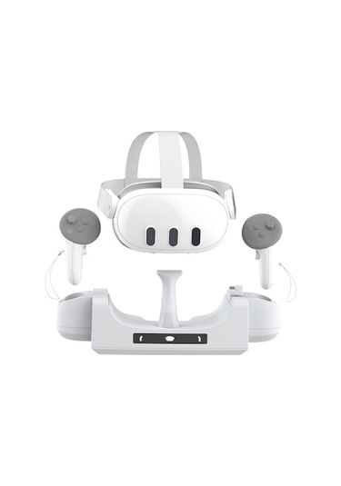 Artfulabode Meta Quest 3 Vr Kask Montajı İçin Led Göstergeli Şarj Tabanı, Gri Beyaz