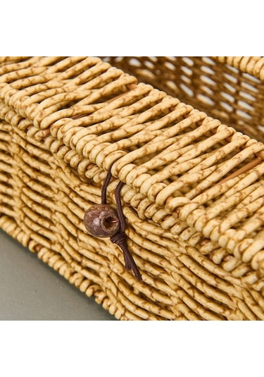 Mien Rattan Dikdörtgen Peçetelik - Açık Kahverengi Açık Kahverengi
