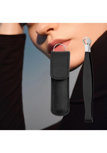 Homyl Burun Kılı Düzeltme Cımbızı, Yuvarlak Uçlu Cımbız Keseli Siyah