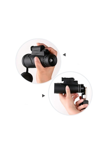 DailyLink Telefon Tutuculu 50X60 Zoom Monoküler Teleskop Dürbün Tripod Siyah