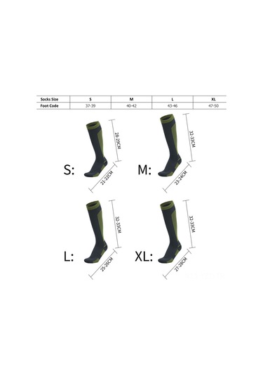 Yuntech01 Su Geçirmez Uzun Konçlu Çorap - Yürüyüş, Kamp, Kayak İçin Nefes Alabilir Ve Dayanıklı Yeşil, M Yeşil