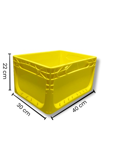 Alpbx 1.kalite Sarı Plastik Kasa 40x30x22 Cm - Kutu 21 Litre