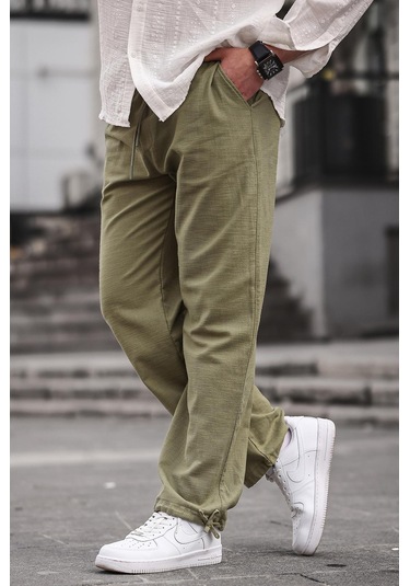 Madmext Paça Detaylı Rahat Kesim Erkek Haki Pantolon 6532-haki Haki
