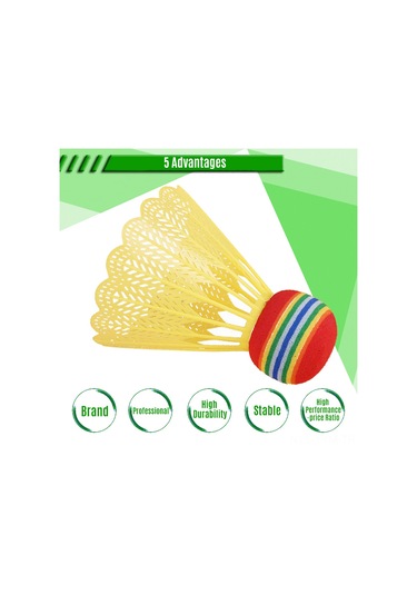 Geeksen 10 Adet Nylon Badminton Topu - Eva Ve Plastik Materyal, İç/dış Mekan Uygun, Hafif Ve Dayanıklı, Egzersiz Ve Eğlence İçin Renkli Paket