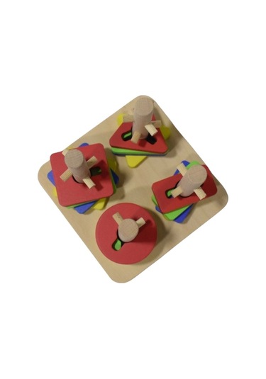 Eğitici Ahşap Şekilli Montessori Kare Geçmeli Bul Tak 21 Parça Oyunu Kokusuz, Sağlıklı, Boyası Çık