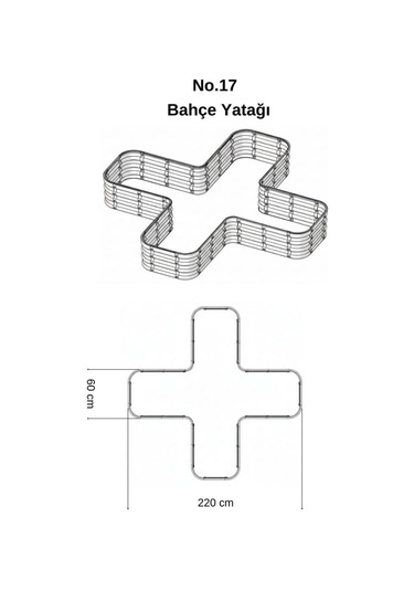 Modüler Yükseltilmiş Bahçe Sebze Yatağı No:17 220x220 Bej