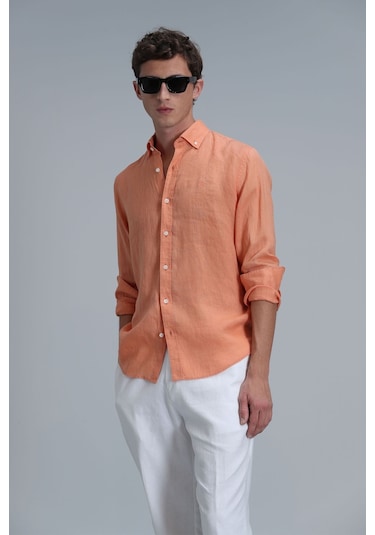 Lufian Erkek Pitaya Basic Comfort Fit Gömlek 111010611 Oranj Turuncu