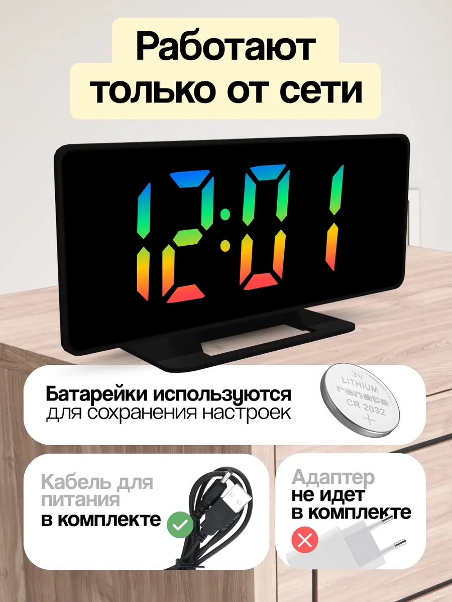 Casy Market Elektronik Masaüstü Prizli Çalar Saat Ev İçin 259435278 Siyah