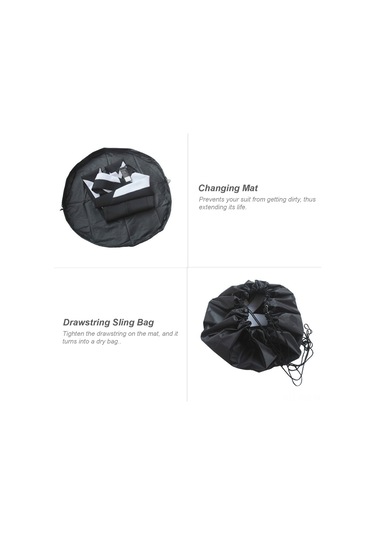 Yaozixa Siyah 130cm Deniz, Surf Ve Yüzücü Kıyafetleri İçin Kol/sırt Taşınabilir, Hızlı Çekmeli, Islak-kuru Ayıran Depolama Çantası Diğer