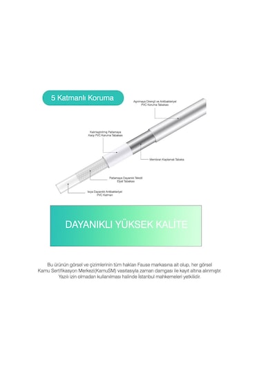 Fause Pvc Silver Duş Hortumu 150 Cm Pirinç Somon Kdh103 Gümüş