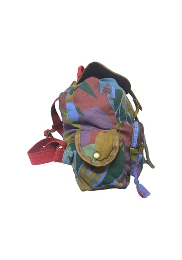 Kaliteli Tek Gözlü Vintage Salaş Disayn Unisex Sırt Günlük Okul Gezi Kamp Trekking Çantası 29cmx36cm Mor