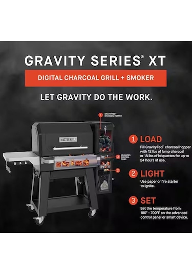 Masterbuilt Gravity Serisi Xt Dijital Kömürlü Smoker Mangal Siyah