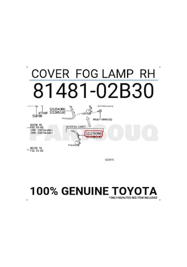 Toyota Corolla 201822 Ön Sis Lamba Kapağı Sağ Oem No: 81481-02b30