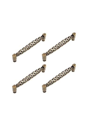 4x Vintage İçi Boş Mutfak Kapı Kolları Kullanışlı Dolaplar İçin Düğmeli - Bronz/128mm