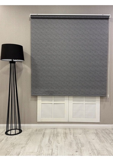 Lüks Güneşlik Düz Stor Perde Antrasit Gri Antrasit Gri