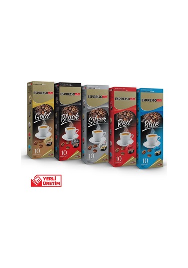 Espressomm® Tchibo Cafissimo Makineleri İle Uyumlu Karışık Kapsül Kahve 5 x 10'lu