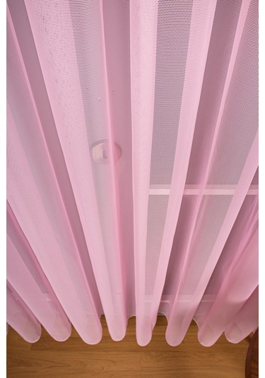 Şeker Pembe Grek Tül Perde Petek Zemin